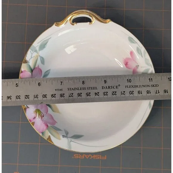 Noritake Azalea Bon Bon Dish 6.5" Floral Design Gold Handle Morimura mark - Picture 12 of 13